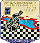 Sauerländische Zuverlässigkeitsfahrt motorcycle rally badge from Jean-Francois Helias