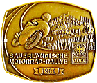 Sauerländische Zuverlässigkeitsfahrt motorcycle rally badge from Jean-Francois Helias