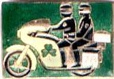 Shamrock motorcycle rally badge from Jan Heiland