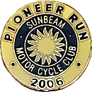 Pioneer motorcycle run badge from Jean-Francois Helias