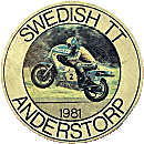 Swedish TT motorcycle race badge from Jean-Francois Helias