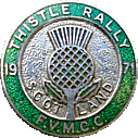 Thistle motorcycle rally badge
