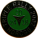 Triple motorcycle rally badge