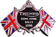 Triumph Come Home motorcycle rally badge from Jean-Francois Helias