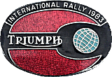 Triumph International motorcycle rally badge from Jean-Francois Helias