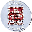 Triumph Owners MCC motorcycle club badge from Jean-Francois Helias