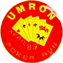 UMRON April Poker Run motorcycle run badge from Jean-Francois Helias