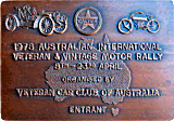 Veteran Australia motorcycle rally badge from Jean-Francois Helias