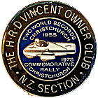 Vincent OC NZ Commemorative motorcycle rally badge from Jean-Francois Helias