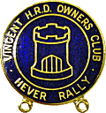 Vincent OC Hever motorcycle rally badge from Jean-Francois Helias