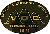 Vincent OC Pennine motorcycle rally badge from Jean-Francois Helias