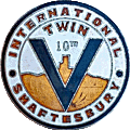 V Twin motorcycle rally badge from Jean-Francois Helias