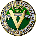 V Twin motorcycle rally badge from Jean-Francois Helias