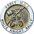 White Knight motorcycle rally badge from Jean-Francois Helias