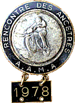 Ancetres motorcycle rally badge from Jean-Francois Helias