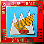Andorra motorcycle rally badge from Jean-Francois Helias