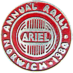 Ariel Norwich motorcycle rally badge from Jean-Francois Helias