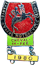 Ariel Cheval-de-Fer motorcycle rally badge from Jean-Francois Helias