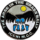Arse In The Grass motorcycle rally badge from Michel Bregy