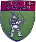 Artos The Bowman motorcycle rally badge from Ken Horwood