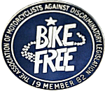 Association of Motorcyclists Against Discriminatory Legislation motorcycle club badge from Jean-Francois Helias