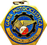 Audax Lombardo motorcycle rally badge from Jean-Francois Helias