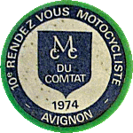 Avignon motorcycle rally badge from Jean-Francois Helias