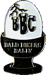 Bald Bikers motorcycle rally badge from Jean-Francois Helias