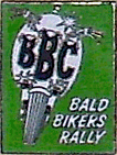 Bald Bikers motorcycle rally badge from Nigel Woodthorpe