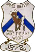 Bambi motorcycle rally badge from Les Hobbs