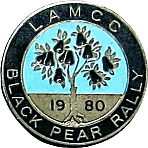 Black Pear motorcycle rally badge from Jean-Francois Helias