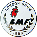 BMF London motorcycle show badge from Jean-Francois Helias