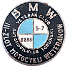 BMW Veteran Club motorcycle rally badge from Jean-Francois Helias