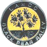 Black Pear motorcycle rally badge from Jan Heiland