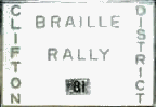Braille motorcycle rally badge from Terry Reynolds