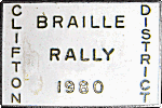 Braille motorcycle rally badge from Jean-Francois Helias