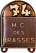 Brasses motorcycle rally badge from Jean-Francois Helias