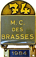 Brasses motorcycle rally badge from Jean-Francois Helias