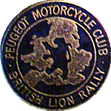 British Lion motorcycle rally badge from Nigel Woodthorpe