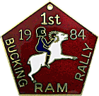 Bucking Ram motorcycle rally badge