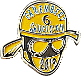 Camembert Saucisson motorcycle rally badge from Jean-Francois Helias