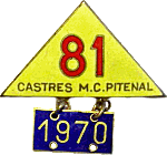 Castres motorcycle rally badge from Jean-Francois Helias