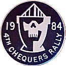 Chequers motorcycle rally badge from Jean-Francois Helias