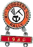 Cloggers motorcycle rally badge from Ted Trett