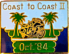 Coast to Coast motorcycle run badge from Jean-Francois Helias