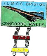 Concorde motorcycle rally badge from Ted Trett