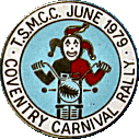 Coventry Carnival motorcycle rally badge from John Beccles