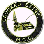 Crooked Spire motorcycle rally badge from Ted Trett