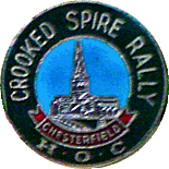 Crooked Spire  motorcycle rally badge from Nigel Woodthorpe