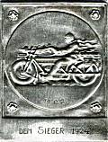 Dem Sieger motorcycle rally badge from Jean-Francois Helias